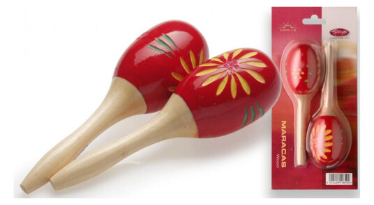 Stagg Mrw-16 Maracas 16 Cm I Tre Oval Form, Rød Farge