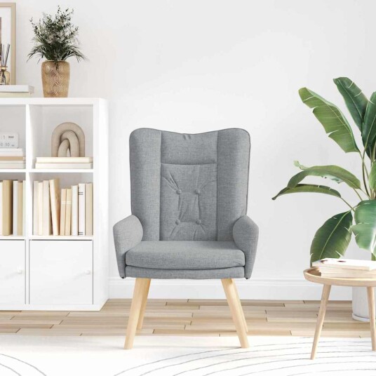 Avslappende stol Lysegrå 63 x 67 x 94 cm stoff Avslappende stol Lysegrå 63 x 67 x 94 cm stoff