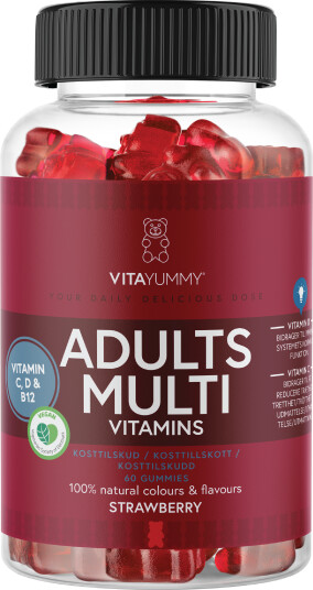 VitaYummy Adults Multi Vitamins, Jordbær, 60 stk.