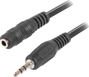 Lanberg Lydforlengelseskabel Mini Phone Stereo 3.5 Mm Hann Til Mini Phone Stereo 3.5 Mm Hunn 3 M Svart