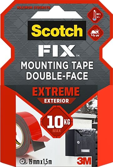 Scotch monteringstape extreme 19mmx1,5m utendørs 10kg Scotch monteringstape extreme 19mmx1,5m utendørs 10kg