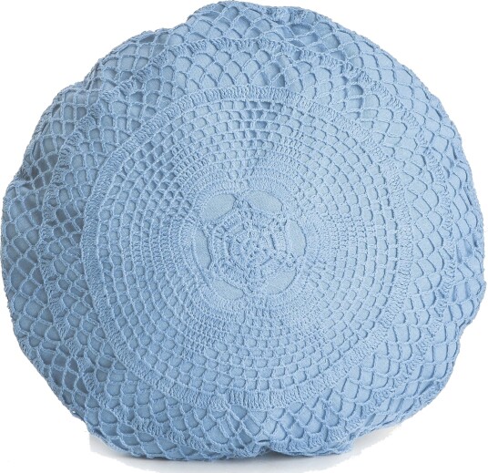 Songvaar® Pute heklet Ø:40cm blå Songvaar