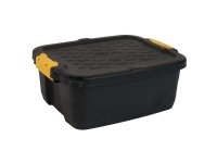 Opbevaringskasse Strata Heavy Duty med låg, 24 L, sort Opbevaringskasse Strata Heavy Duty med låg, 24 L, sort