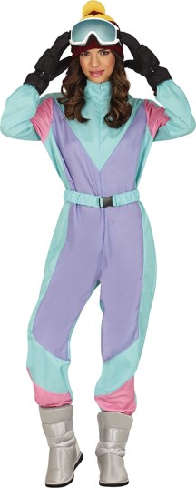 Fiestas Guirca 80-talls Skidress Lilla Blå Dame Kostyme X-Large 84181