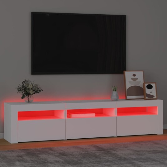 TV-benk med LED-lys hvit 180x35x40 cm TV-benk med LED-lys hvit 180x35x40 cm