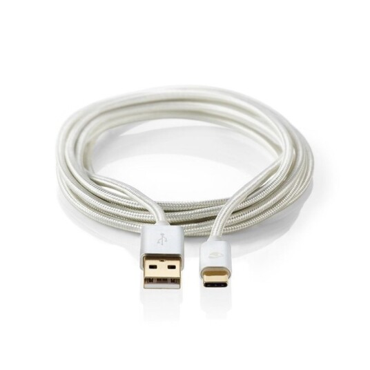 Nedis USB 2.0 Kabel 2m - USB-A til USB-C™ med Aluminium og Gullbelagt Kontakt