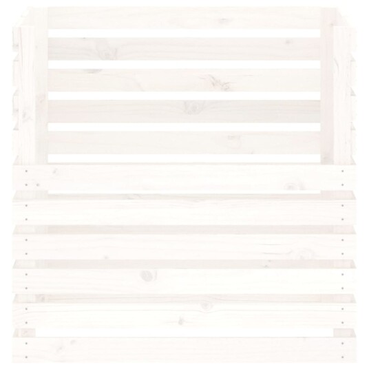 vidaXL Kompostkasse hvit 80x80x78 cm heltre furu vidaXL Kompostkasse hvit 80x80x78 cm heltre furu