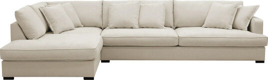 Rossita Lyx 4 seters Venstrevendt L formet Extra Dyp Sjeselongsofa i Stoff Beige Stoff Rossita Lyx 4 seters Venstrevendt L formet Extra Dyp Sjeselongsofa i Stoff Beige Stoff