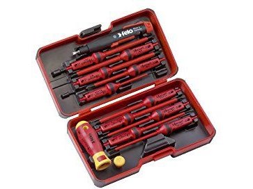 Felo Screwdriver Set With Interchangeable Handle Insulated In A Box Of 10 Pcs + Key For Cabinets (06391316) Felo Screwdriver Set With Interchangeable Handle Insulated In A Box Of 10 Pcs + Key For Cabinets (06391316)