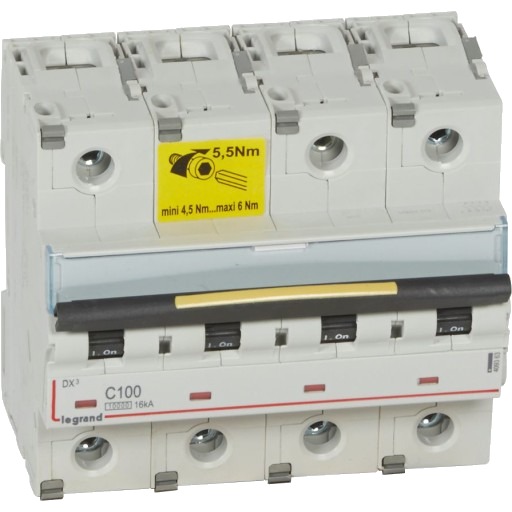 Legrand DX³ MCB automatsikring C100 4P 6M 10/16kA