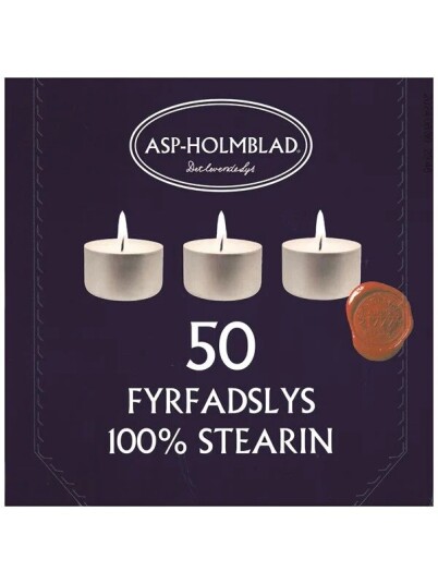 Asp Holmblad Telyslys Stearin 6t.