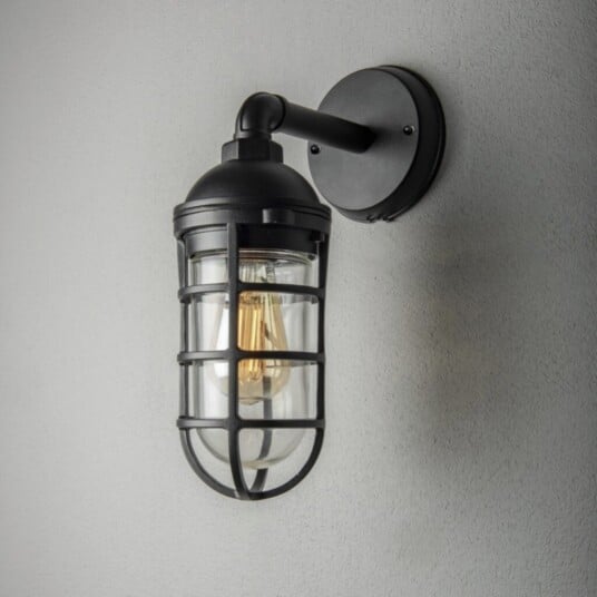 Olbia Vegglampe Svart E27 Gløde Klart glass