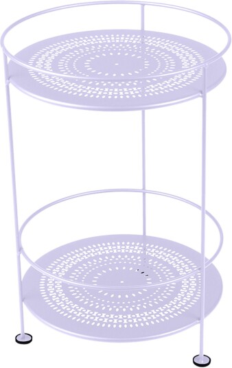 Fermob - Guinguette Side Table With Perforated Double Top, Marshmallow - Utendørs Småbord Og Sidebord - Hvit - Metall