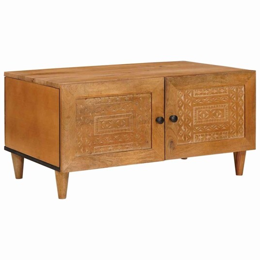 vidaXL Kaffebord med lagring Lysebrun 80 x 50 x 40 cm heltre mango