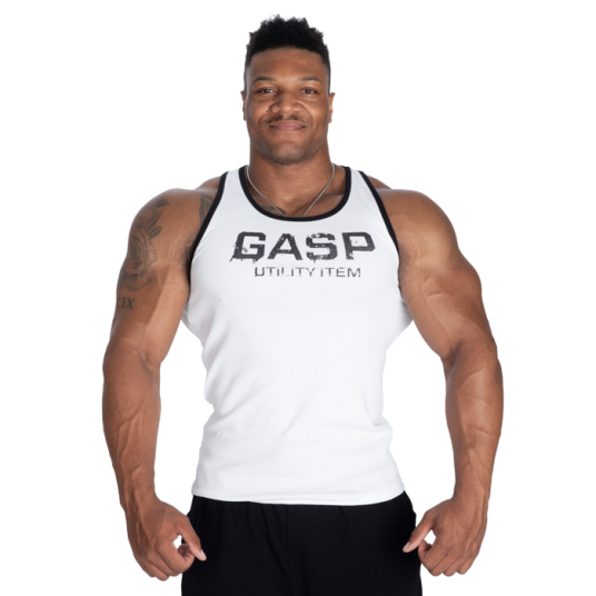 Gasp Ribbed T Back Singlet Hvit Vit Small