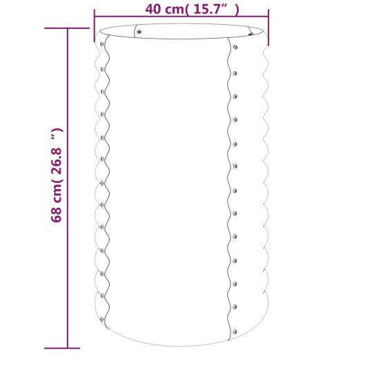 vidaXL Plantekasse pulverlakkert stål 40x40x68 cm brun vidaXL Plantekasse pulverlakkert stål 40x40x68 cm brun