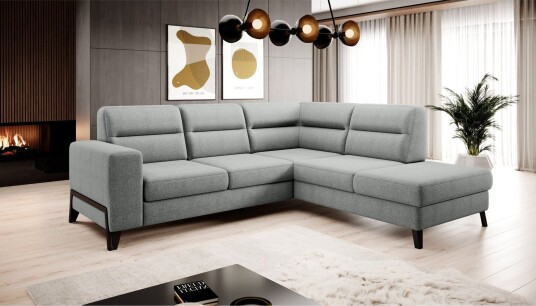 Anglika Sofa m. Sjeselong 4 seters   Grå