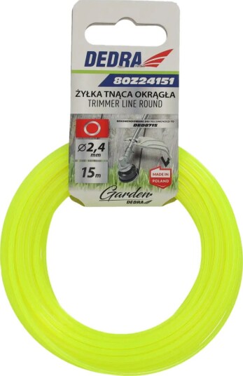 Trimmertråd Dedra 80Z24151 rund 2,4 mm x 15 m