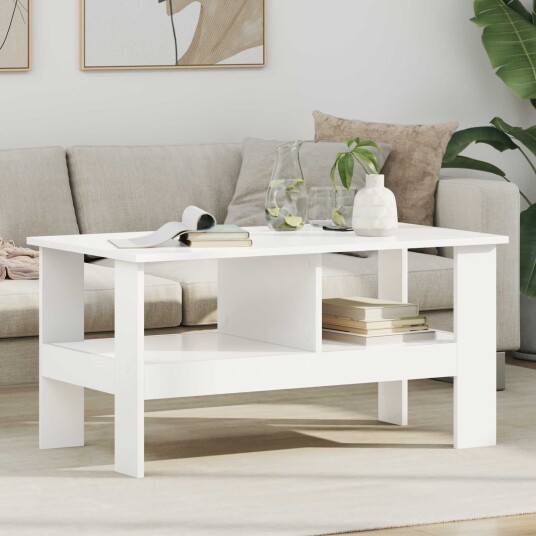 vidaXL Kaffebord Hvit 90 x 50 x 45 cm Konstruert tre