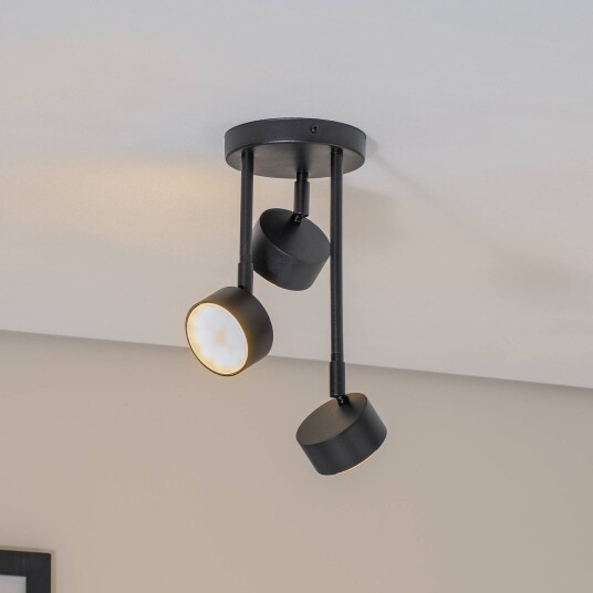 Sigma Nemo downlight 34 cm 3 lyskilder svart bevegelig GX53 Sigma Nemo downlight 34 cm 3 lyskilder svart bevegelig GX53