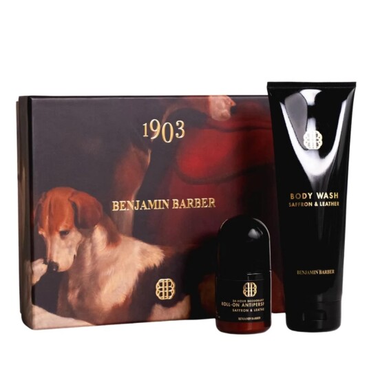 Benjamin Barber Gift Box Saffron & Leather Shower Gel & Deodorant