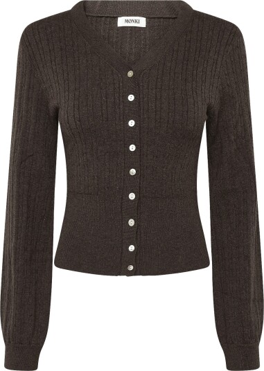 Monki Kn Cabel Cardigan BROWN DARK XS Monki Kn Cabel Cardigan BROWN DARK XS