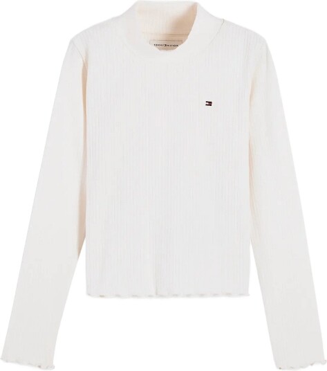 Tommy Hilfiger Mock Neck Rib Top Ls Cream 152