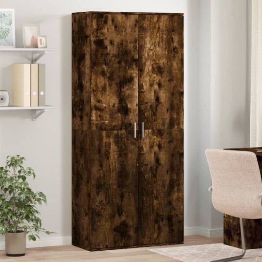 Highboard røkt eik 80x35x180 cm konstruert tre