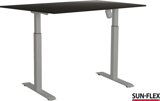 Sun-Flex Easydesk Adapt L Skrivebord, Hvit Aluminium, Sort Laminat, 160*80 Cm Sun-Flex Easydesk Adapt L Skrivebord, Hvit Aluminium, Sort Laminat, 160*80 Cm