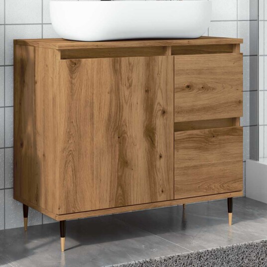 vidaXL Baderomsskap artisan eik 65x33x60 cm konstruert tre vidaXL Baderomsskap artisan eik 65x33x60 cm konstruert tre