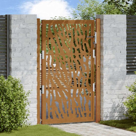 Hageport 105x155 cm oksidert stål spordesign