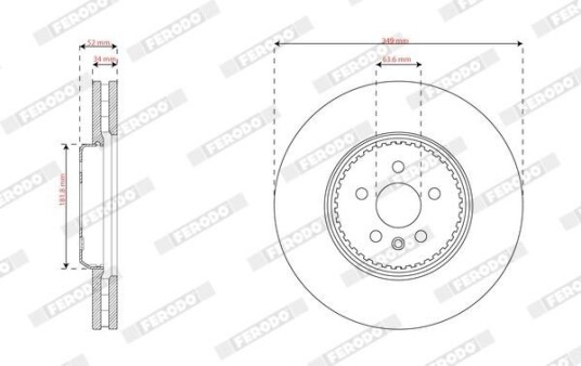 Bremseskive FERODO DDF3079VC-1