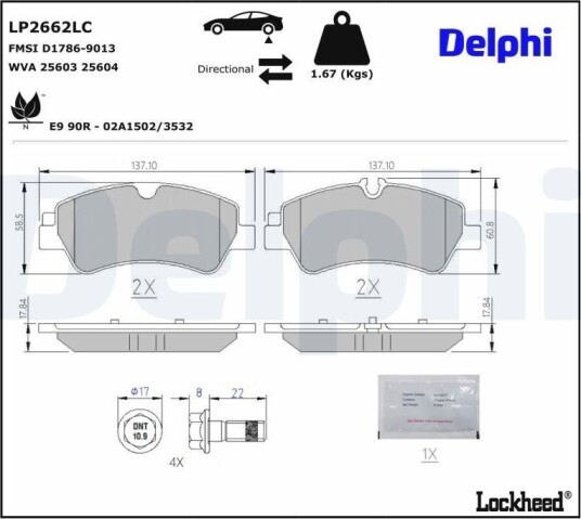 DELPHI LP2662LC Bremseklosser