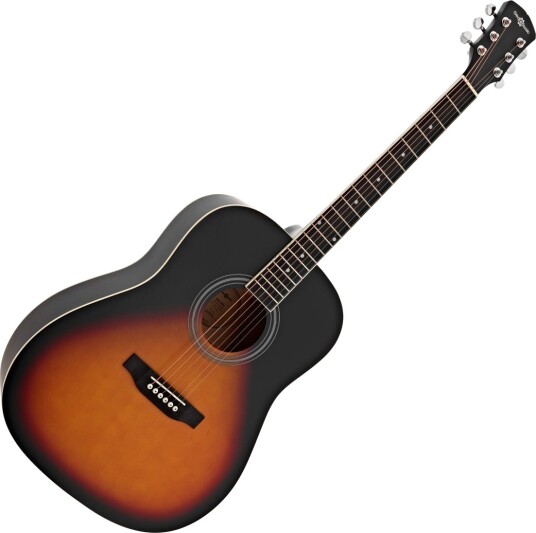 Gear4Music Parlour Akustisk Gitar Svart