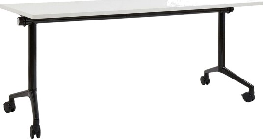 Hopfällbart skrivbord Beliani Cavi Ljus trä/svart 120x60x75 cm White\|\|Black 180x60x75 cm