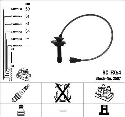 Tennplugg kabelsett NGK 2507 Tennplugg kabelsett NGK 2507