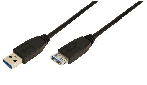 LogiLink USB 3.0 Forlengelseskabel 3m - Svart