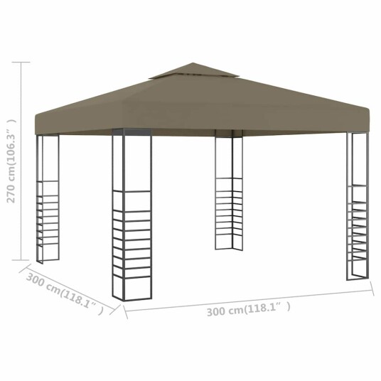 vidaXL Hagetelt 3x3 m gråbrun 180 g/m² vidaXL Hagetelt 3x3 m gråbrun 180 g/m²