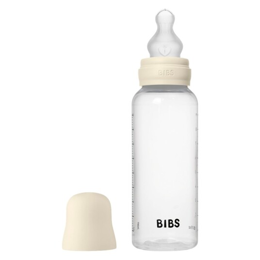 BIBS 270 ml Silikon Tåteflaske Medium Flow Ivory BIBS 270 ml Silikon Tåteflaske Medium Flow Ivory