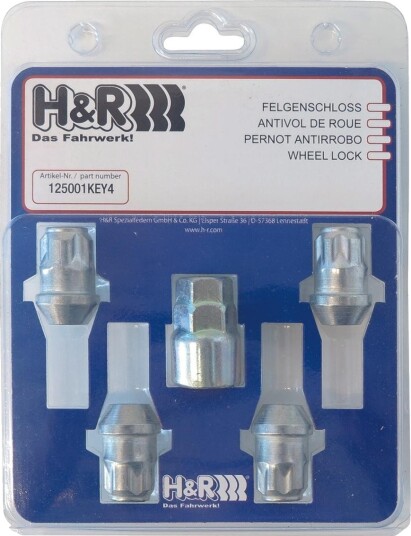 H&R 125001KEY4 Låsbare hjulbolter