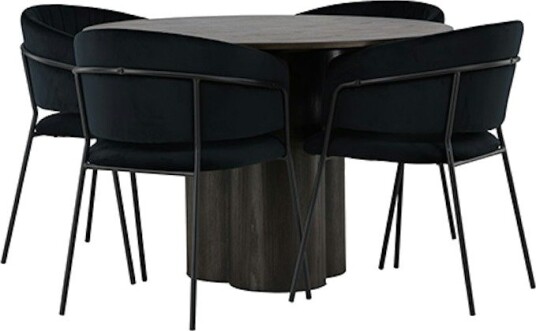 Spisegruppe Venture Home Olivia Ø110 cm med 4 stk Selma Stoler