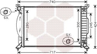VAN WEZEL 03002229 Radiator motorkjøling