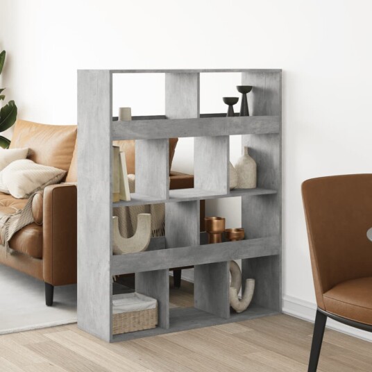  Romdeler betonggrå 100x33x125,5 cm konstruert tre