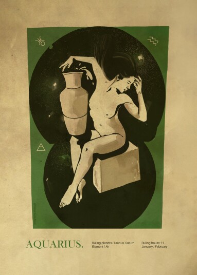 Plakat Vannmannens stjernetegnkunst