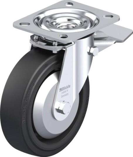 Blickle 95323 L-Poev 125R-St-Fa Styrehjul Med Brems, Hjuldiameter 125 Mm, Maks. 250 Kg (1 Stk)