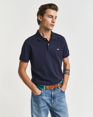 Gant Klassisk piquéskjorte i slim fit EVENING BLUE XL Gant Klassisk piquéskjorte i slim fit EVENING BLUE XL
