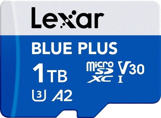Lexar Minnekort Microsd 1 Tb C10 A2 U3 V30 170 Mb/S Blue Plus