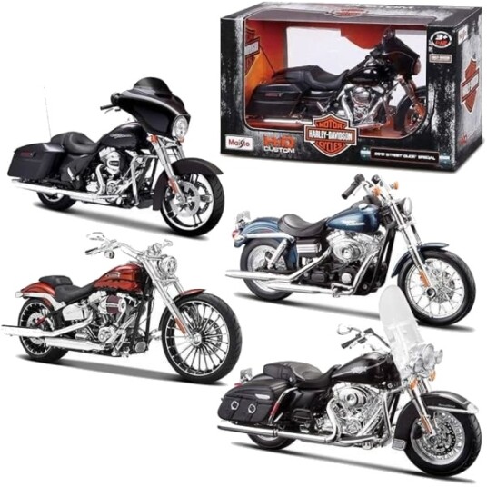 Bburago Harley Davidson Modellmotorsykkel Med Stativ Assortert 1:12 Bburago Harley Davidson Modellmotorsykkel Med Stativ Assortert 1:12