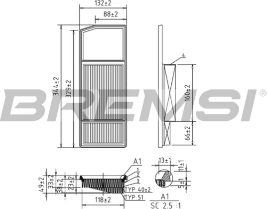 Luftfilter BREMSI FA0207 Luftfilter BREMSI FA0207