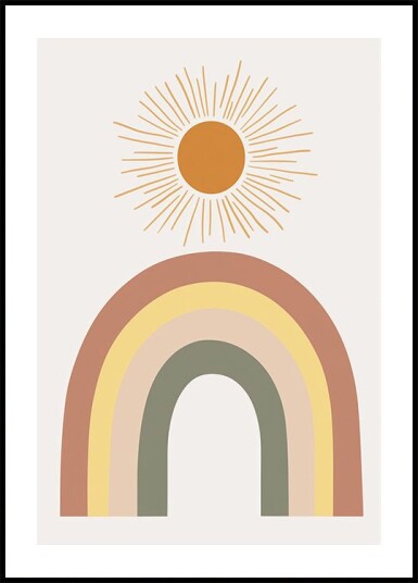 Warm Rainbow and Sunbeam Plakat Plakat / 70x100cm Warm Rainbow and Sunbeam Plakat Plakat / 70x100cm